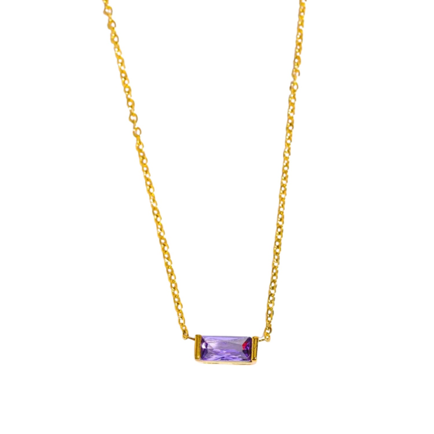 Birthstone Rectangle Necklace