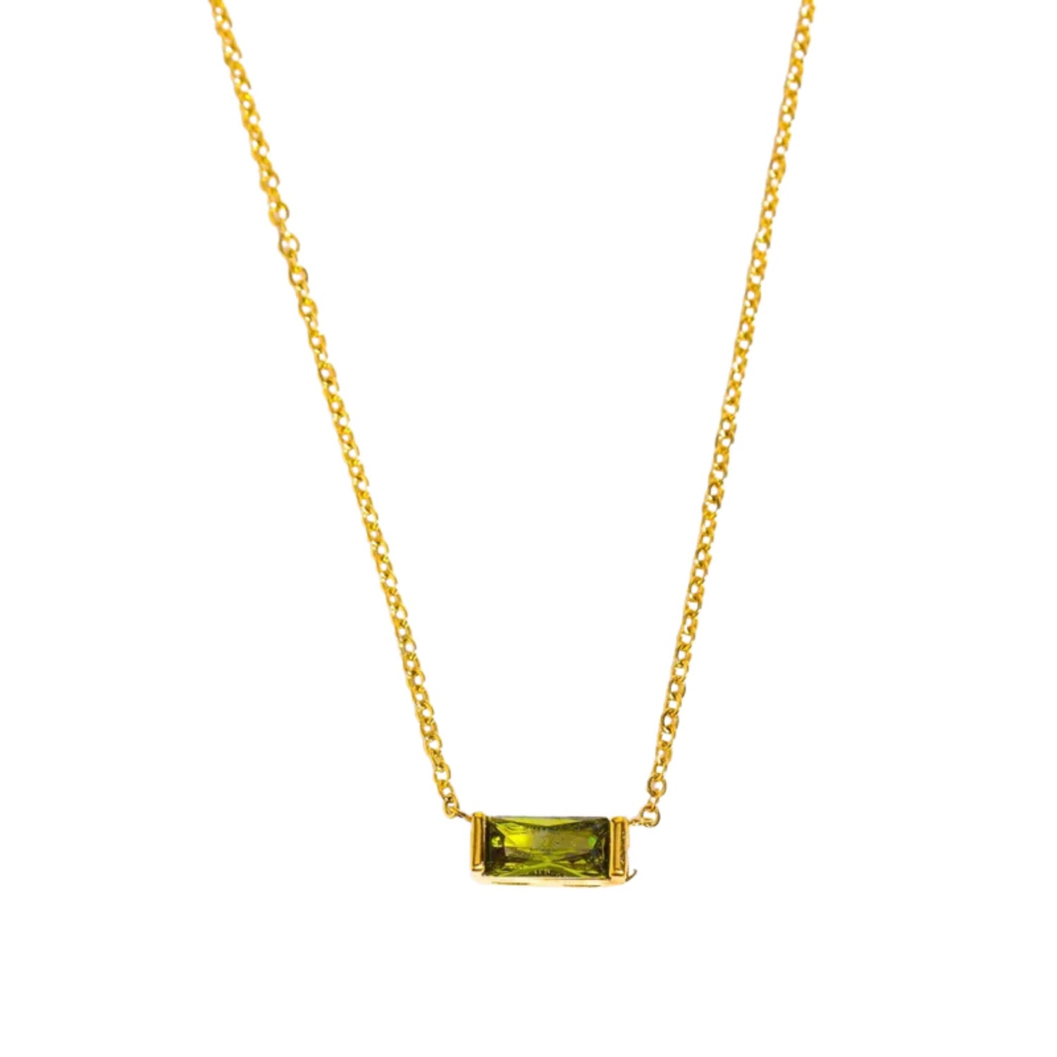 Birthstone Rectangle Necklace