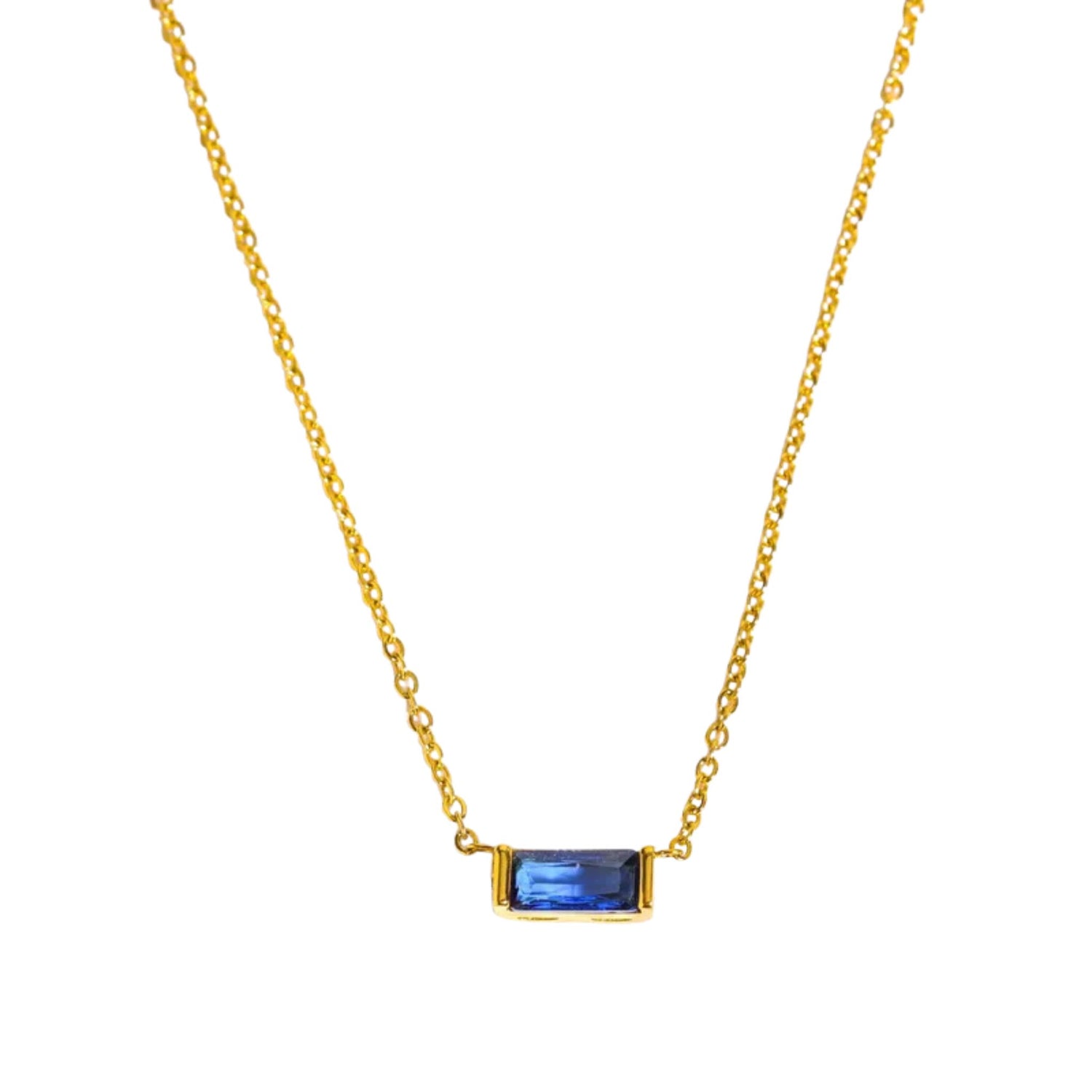 Birthstone Rectangle Necklace