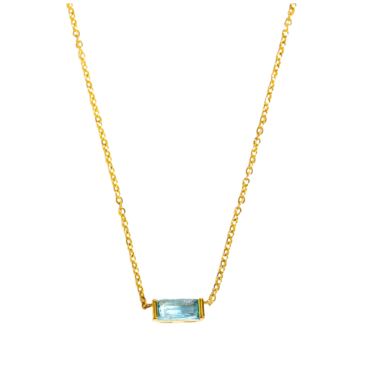 Birthstone Rectangle Necklace