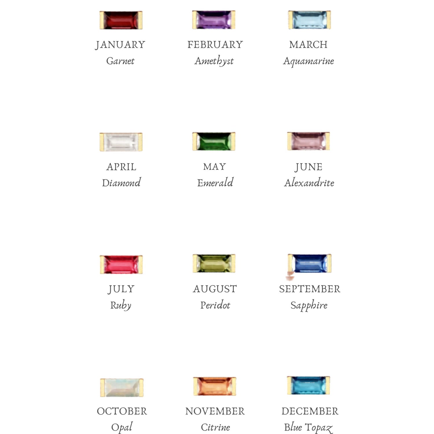 Birthstone Rectangle Necklace